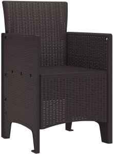 vidaXL Fotele ogrodowe 4 szt. Brązowy z polirattanu 4