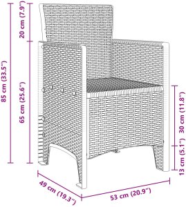 vidaXL Fotele ogrodowe 4 szt. Brązowy z polirattanu 10
