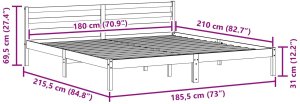 vidaXL Łóżko z zagłówkiem 180x210 cm z litego drewna sosnowego 8