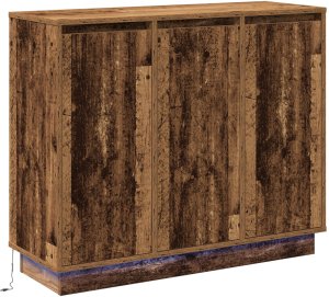 vidaXL Komoda z LED, Stary dąb, 90x32x75 cm, Drewno inżynieryjne 2