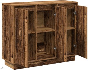vidaXL Komoda z LED, Stary dąb, 90x32x75 cm, Drewno inżynieryjne 6
