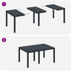 vidaXL Stół ogrodowy antracytowy plastikowy średni trwały stół patio 10