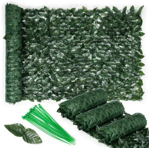 Sztuczny bluszcz żywopłot 300x150 cm zielona osłona na balkon maskująca - 3 ROLKI 1