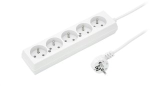 Przedłużacz 5-gniazd z/u 10A 3m /OMY 3x1/ biały PS-570 T-105810 1