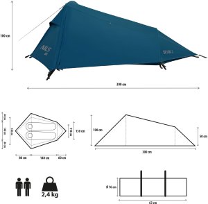 NC2502 NAMIOT ULTRA LIGHT SKYAIR 2 NIEBIESKI NILS CAMP 2
