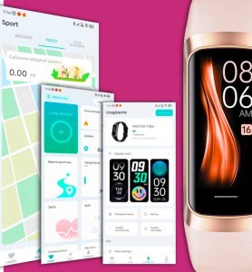 Smartband Damski RUBICON RNCF05 Rose Gold/Berry SMARUB214 10