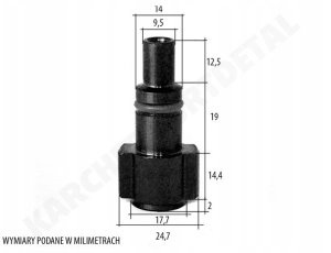 GERMAN ADAPTER PRZEJŚCIÓWKA DO MYJKI KARCHER K BAYONET NA LAVOR LAVORWASH PARKSIDE 6