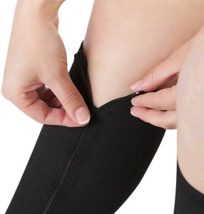 Podkolanówki uciskowe zapinane na zamek czarne XXL 2 szt 2