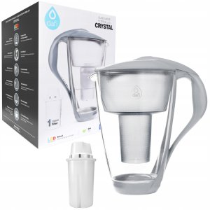 Dzbanek filtrujący Dafi Szklany dzbanek CRYSTAL LED stalowy 6xUnimax 7
