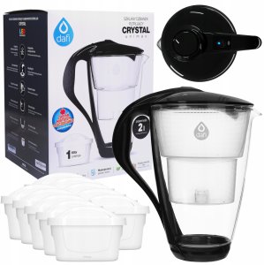 Szklany dzbanek Dafi CRYSTAL LED czarny 12xUnimax 2