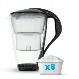 Dzbanek filtrujący Dafi Szklany dzbanek filtrujący CRYSTAL LED czarny 6 wkładów Unimax 6