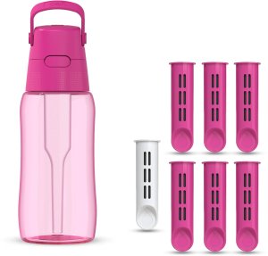Butelka filtrująca Dafi SOLID 0,5 flamingowa barwiona z 7 filtrami 1