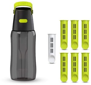 Butelka filtrująca Dafi SOLID 0,5 limonkowa zbiornik czarny 7 filtrów 1
