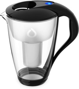 Szklany dzbanek Dafi grafitowy Classic + butelka turkusowa 0,5 barwiona 2