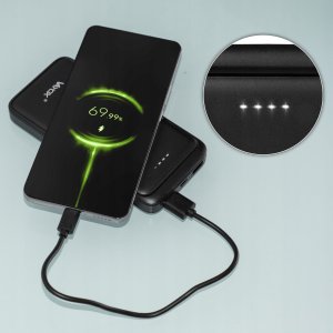 Power bank 10000 mAh wejście USB-C wyjście 2xUSB-A + USB-C 5V 2.1A czarny VA0340 Vayox 4