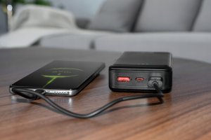 Power bank 20000 mAh wejście USB-C wyjście 2xUSB-A + USB-C 5V 3A czarny VA0341 Vayox 4