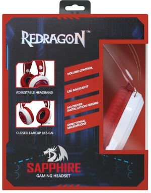 Słuchawki Redragon Sapphire Czerwone (QMRGM06EGB00) 3