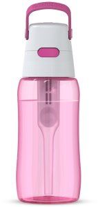 Szklany dzbanek Dafi biały wkład Classic + butelka flamingowa 0,5 barwiona 2