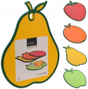 Deska do krojenia Koopman Kolorowa deska kuchenna do krojenia 30x28x8cm Plastikowa w kształtach owoców 2