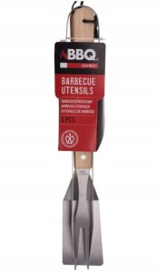 Koopman Zestaw akcesoriów do grilla 3w1 - Stainless steel z drewnianą rączką 6