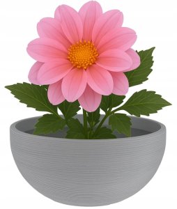 Nowoczesna donica ogrodowa z odpływem 58x27cm Okrągła duża szara 1