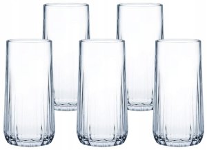 Komplet 5 wysokich szklanek 360 ml Eleganckie i funkcjonalne 1
