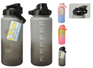 Butelka na wodę z miarką motywacyjną 2L Bidon sportowy z uchwytem 3