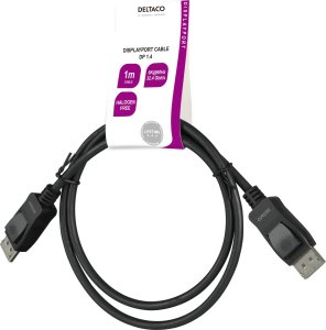 DisplayPort cable DELTACO 1m 8K DP 1.4 DSC 1.2 LSZH black / DP8K-1010-LSZH 1