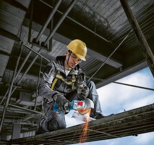 Zestaw Bosch Professional GWX 18V-7 Szlifierka kątowa tarcze osłona uchwyt 2