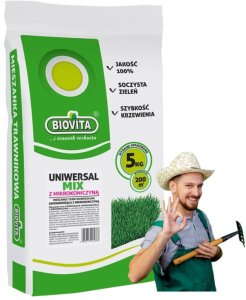 Mieszanka traw uniwerslna z mikrokoniczyną 5kg Samonawożący trawnik 1