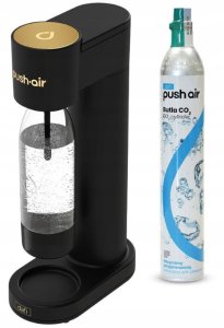 Saturator Dafi PushAir + butelka + gaz Czarno-złoty 2