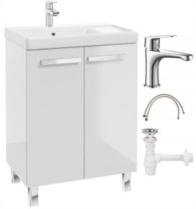 Zestaw łazienkowy szafka z umywalką 80x60 + bateria syfon korek click-clack Bonita 1