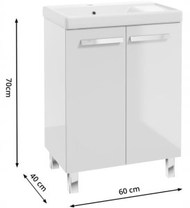 Zestaw łazienkowy szafka z umywalką 80x60 + bateria syfon korek click-clack Bonita 3