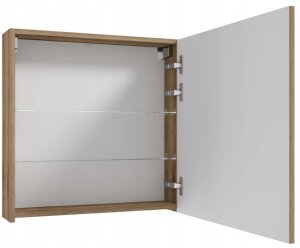 Komplet mebli łazienkowych - szafka z umywalką 60, bateria czarna, słupek i lustro Rietti 3