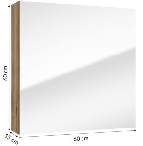 Komplet mebli łazienkowych - szafka z umywalką 60, bateria czarna, słupek i lustro Rietti 8