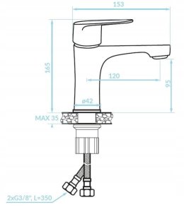 Komplet mebli łazienkowych - szafka z umywalką 60, bateria czarna, słupek i lustro Rietti 10