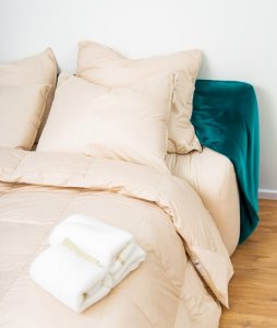 ORGANIC COTTON kołdra zimowa puch 100% AMZ ROZMIAR: 135x200cm,  KOLOR: Naturalny 1