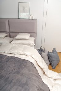 SILVER PRESTIGE poduszka trzykomorowa puch 100% AMZ KOLOR: Srebrzysty krem,  ROZMIAR: 70x80cm 1
