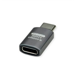 Adapter ROLINE, USB4 Gen 3x2, aluminium, typ C, M/F, srebrny 1