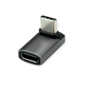 Adapter ROLINE, USB4 Gen 3x2, aluminium, szerokość 90°, typ C, M/F, srebrny 1
