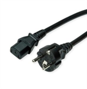 Kabel zasilający ROLINE, proste złącze IEC, czarny, 1,8 m 1