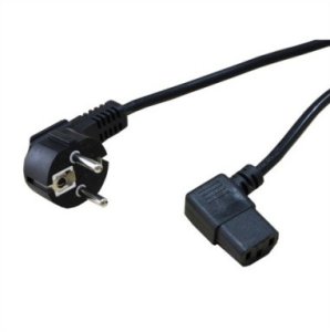 Kabel zasilający, kątowe złącze IEC, czarny, 1,8 m 1