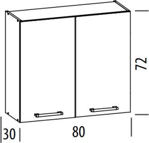 Szafka górna kuchenna dwudrzwiowa wisząca MODENA MD26/G80 rijeka ciemna 2