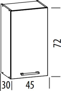 Szafka górna kuchenna jednodrzwiowa wisząca MODENA MD4/G45 buk 2