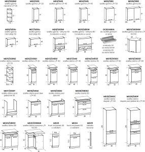Szafka górna kuchenna jednodrzwiowa wisząca MODENA MD4/G45 buk 4