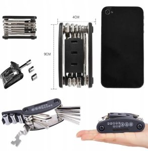 MULTITOOL ROWEROWY KLUCZE DO NAPRAWY WIELOFUNKCYJNY ZESTAW NARZĘDZI 16w1 12
