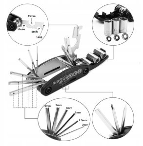 MULTITOOL ROWEROWY KLUCZE DO NAPRAWY WIELOFUNKCYJNY ZESTAW NARZĘDZI 16w1 8