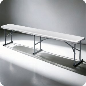 Zestaw cateringowy ogrodowy składany stół + 2 ławki 180 cm Plonos biały 11