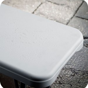 Zestaw cateringowy ogrodowy składany stół + 2 ławki 180 cm Plonos biały 13