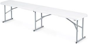 Zestaw cateringowy ogrodowy składany stół + 2 ławki 180 cm Plonos biały 3